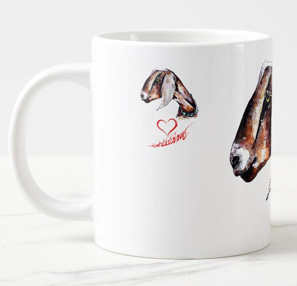Large Nubian Goat 2 Ceramic Mug 15 oz-  Nubian Goat Coffee Mug, Nubian Goat mug gift ,Goat Mug, Nubian Goat Mug