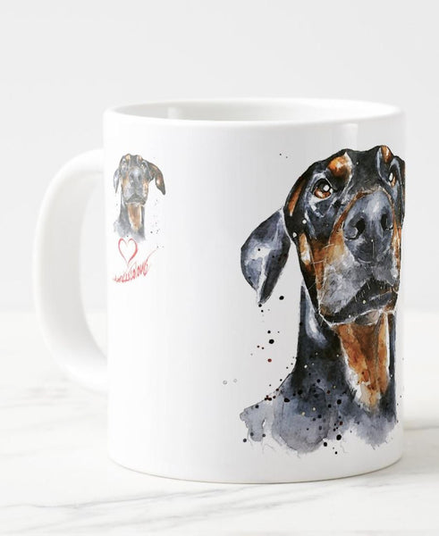 Large Doberman Ceramic Mug 15 oz-  Doberman Coffee Mug, Doberman mug gift ,Doberman, Doberman Mug