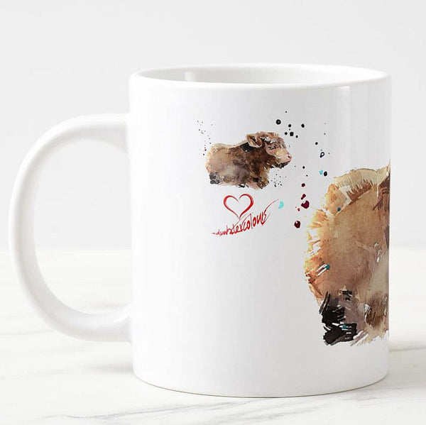 Large Highland Cow Ceramic Mug 15 oz-  Highland Cow Coffee Mug, Highland Cow mug gift ,Highland Calf Mug, Highland Cow Mug,HIghland Calf