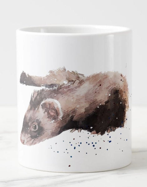Large Sable Mask Ferret Ceramic Mug 15 oz-  Sable Ferret Coffee Mug, Sable Ferret mug gift ,Sable Ferret Mug