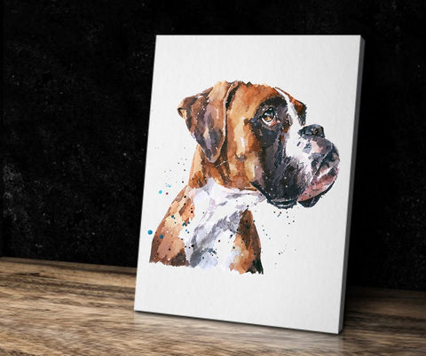German Boxer Dog"Canvas Print Watercolour. German Boxer Dog wall canvas, Boxer canvas wall print,Boxer home decor, Boxer dog on canvas