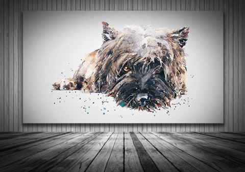 Cairn Terrier"Canvas Print Watercolour. Cairn Terrier wall canvas, Cairn Terrier canvas wall art  Decor print,Cairn Terrier home decor