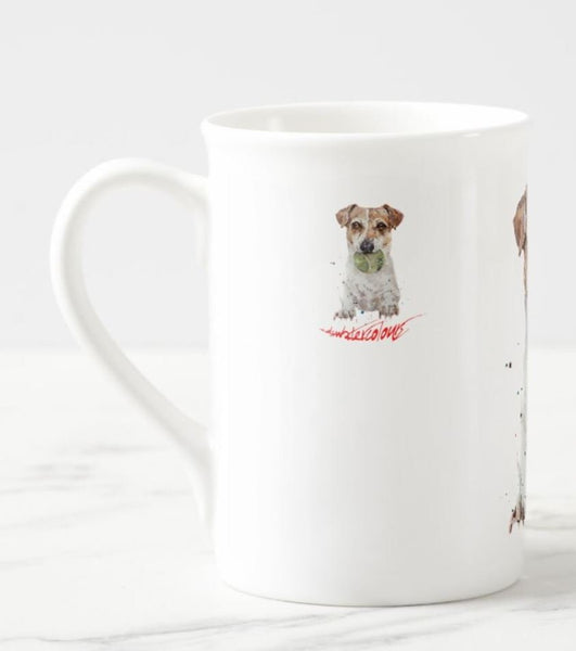 Jack Russell playtime -  Windsor fine bone china Mug 10 oz-  Jack Russell Coffee Mug, Jack Russell mug gift ,Jack Russell Mug