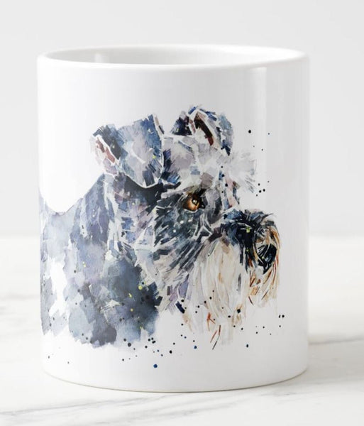 Large Schnauzer "Lost in Thought" Ceramic Mug 15 oz-  Schnauzer Coffee Mug, Schnauzer mug gift ,Schnauzer Mug