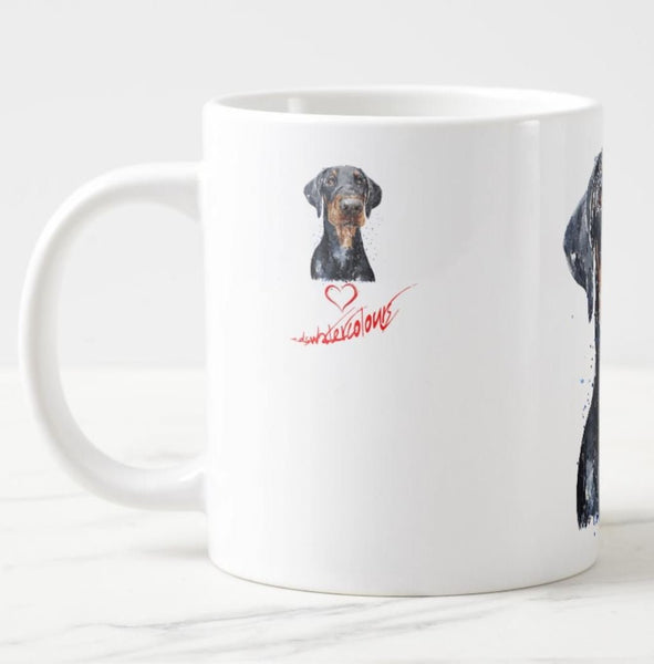 Large Doberman Pensive Ceramic Mug 15 oz-  Doberman Coffee Mug, Doberman mug gift ,Doberman, Doberman Mug