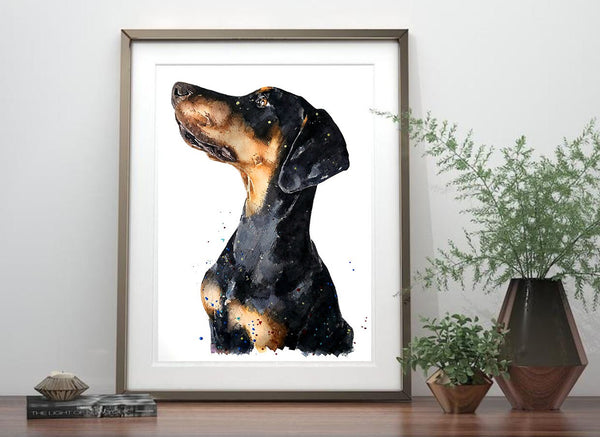 Doberman Regal " Print Watercolour.Doberman art,Doberman print,Doberman watercolour,Doberman wall art,Doberman decor.
