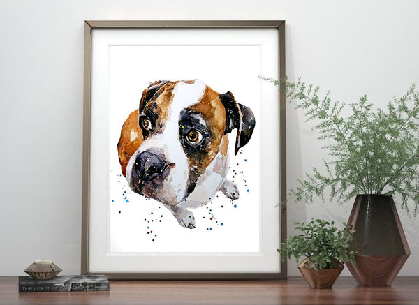 German Boxer Dog - A gentle Soul - Print Watercolour,Boxer dog Print,Boxer dog Watercolour,boxer dog art,Boxer dog decor,Boxer dog wall art