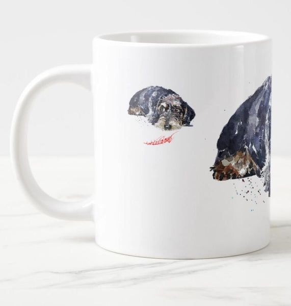 Large Wirehaired Dachshund version 1 Ceramic Mug 15 oz-  Doxie Coffee Mug, Wirehaired Dachshund mug gift ,Wirehaired Doxie Mug