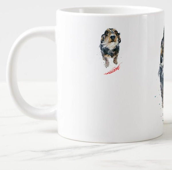 Large Wirehaired Dachshund Pomp Ceramic Mug 15 oz-  Doxie Coffee Mug, Wirehaired Dachshund mug gift ,Wirehaired Doxie Mug