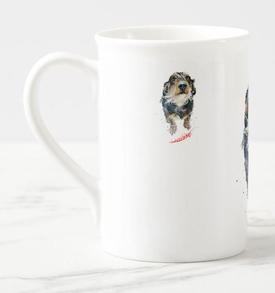 Wirehaired Dachshund Pomp Windsor fine bone china Mug 10 oz-Doxie Coffee Mug,Wirehaired Dachshund gift ,Wire Doxie Mug,fine bone china Mug