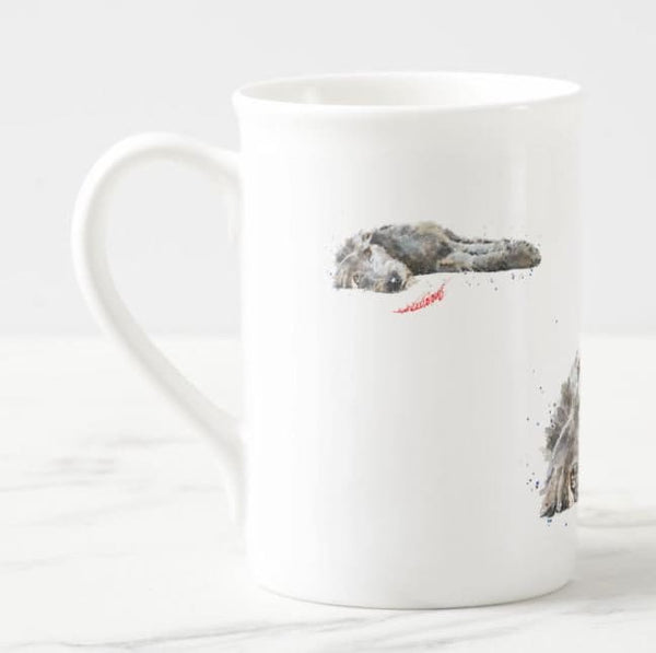 Irish Wolfhound Reclined -Windsor fine bone china Mug 10 oz-Irish Wolfhound Coffee Mug,Irish Wolfhound gift mug,Irish Wolfhound
