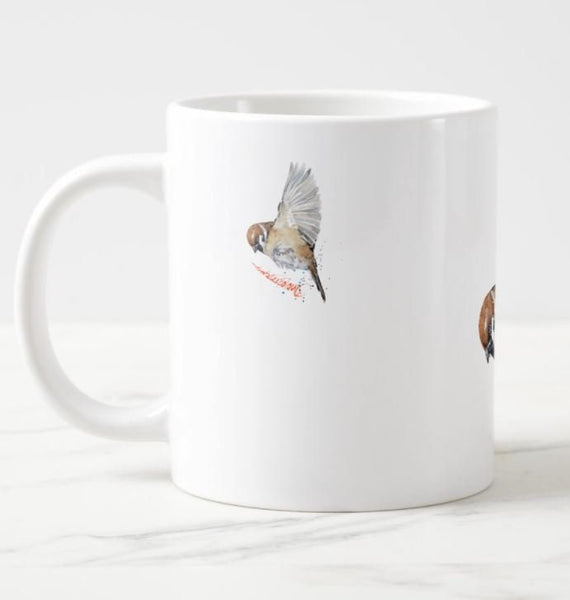 House Sparrow III Art Mug- Ceramic Mug 15 oz- House Sparrow Coffee Mug,House Sparrow mug gift ,House Sparrow Cup,House Sparrow tea cup