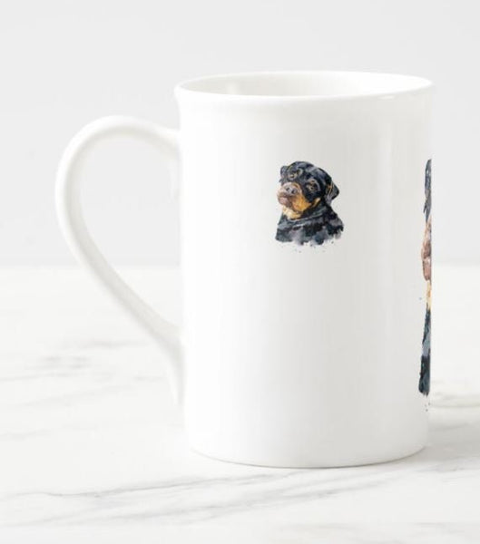 A Gentle Soul Rottweiler Windsor fine bone china Mug 10 oz-  Rottweiler Coffee Mug,Rottweilermug gift ,Rottweiler Mug,Rottie fine bone china