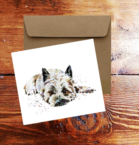 Cairn Terrier Square Greeting Card- Cairn Terrier Dog card, Cairn Terrier Dog card ,Cairn Terrier Dog greetings card