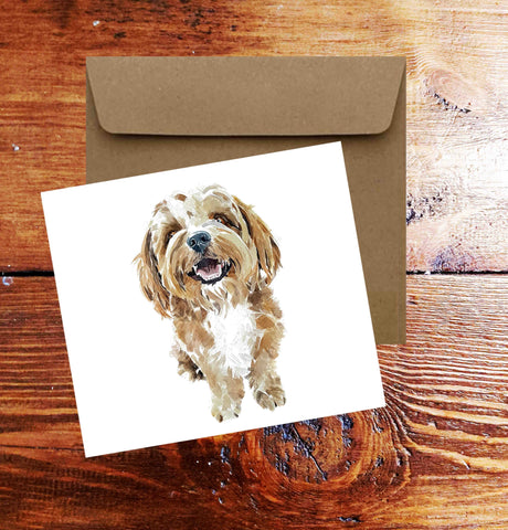 Cavapoo II Square Greeting Card- Cavapoo Dog card, Cavapoo  Dog card ,Cavapoo Dog greetings card