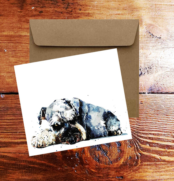 Schnauzer Note/Square Card.Schnauzer card,Schnauzer card,Schnauzer greeting card, Schnauzer note Card
