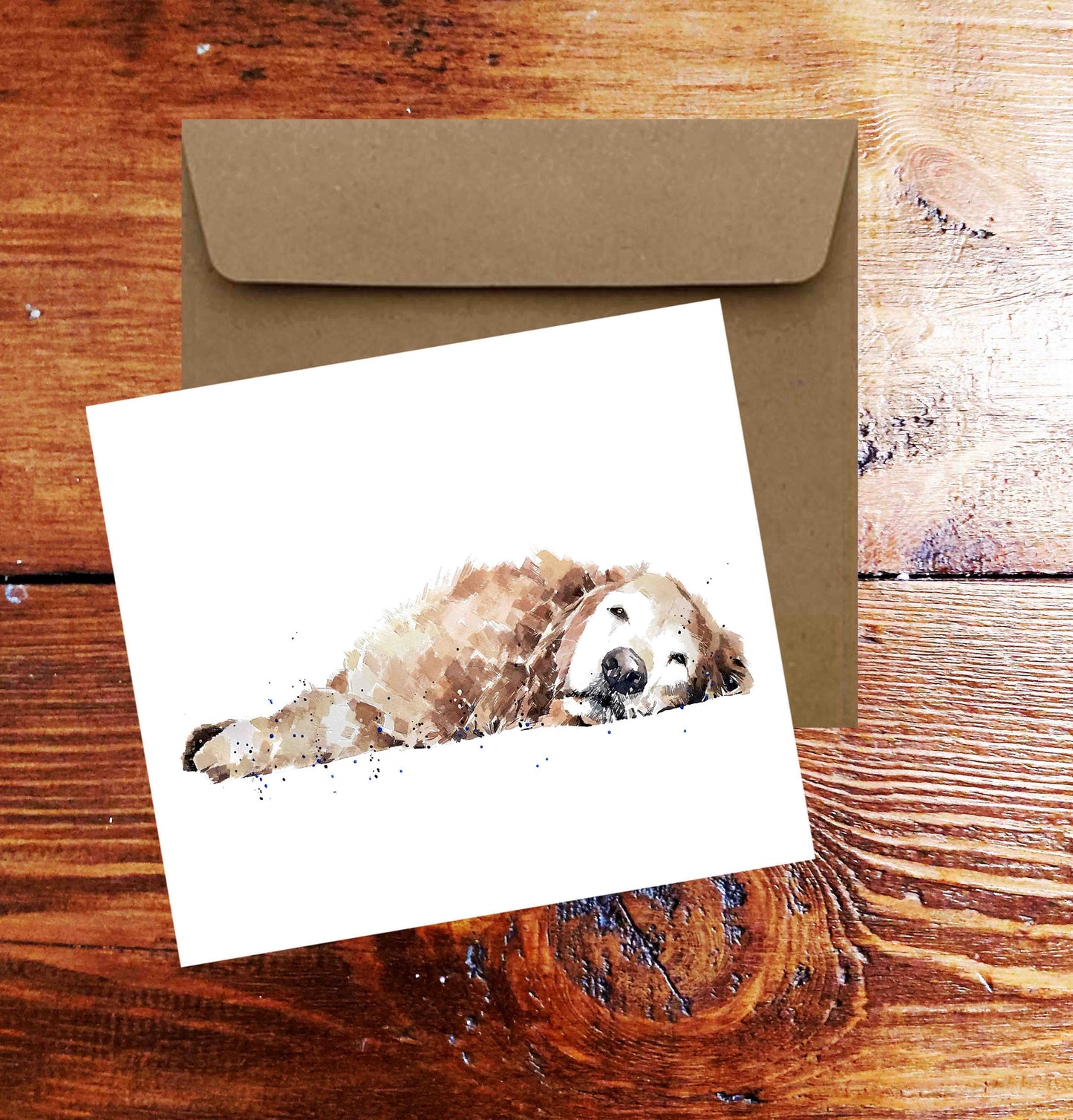 Golden Retriever Greeting Card | Dog Lover Gift | Edswatercolours