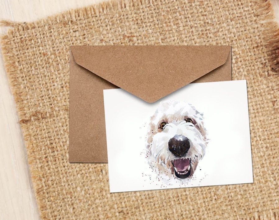Goldendoodle Greeting Card | Dog Lover Gift | Edswatercolours