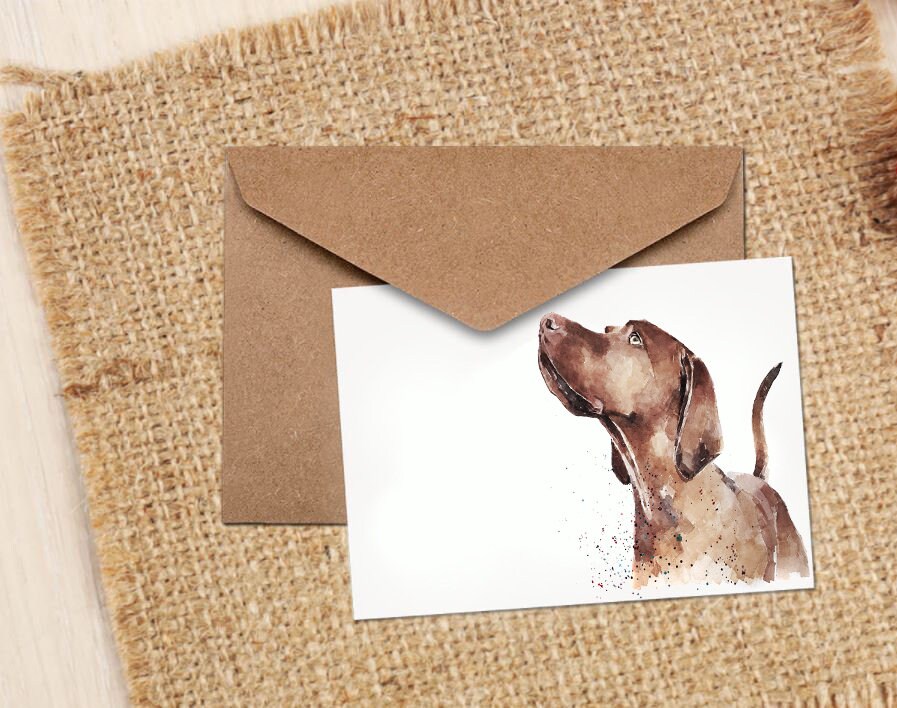 Vizsla Greeting Card | Dog Lover Gift | Edswatercolours
