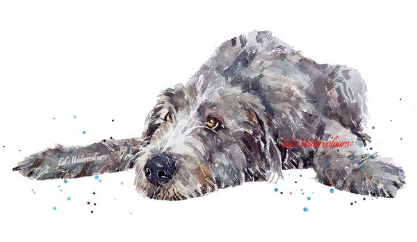 Irish Wolf Hound " Print Watercolour,Irish Wolf Hound art,Irish Wolf Houndprint, Irish Wolf Hound watercolour, Irish Wolf Hound art print