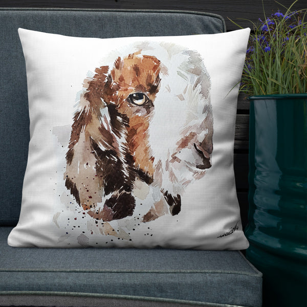 "Boer Goat Kid (Version 1)" - Premium Pillow