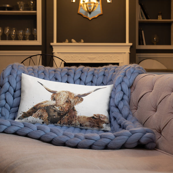 "Highland Cows (Version 1)" - Premium Pillow/Cushion