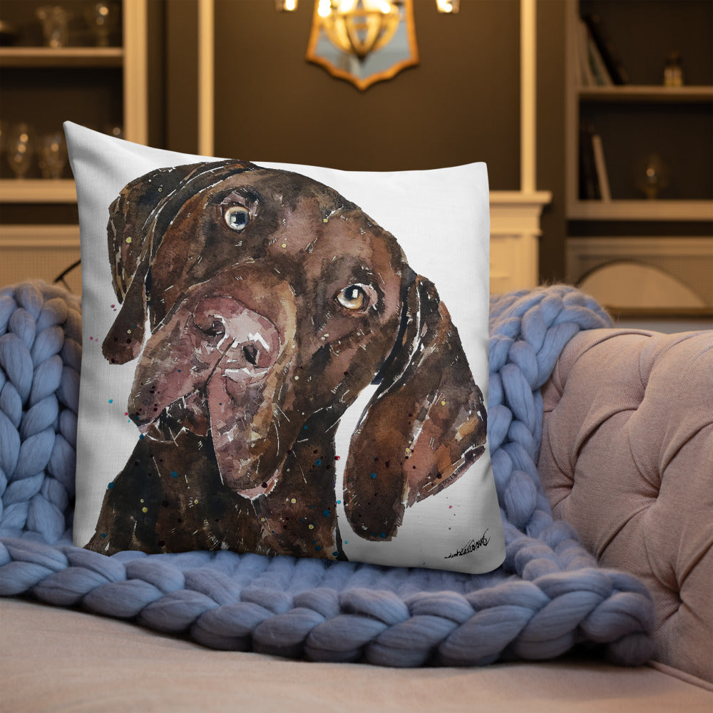 German Shorthaired Pointer (Version 2) | Premium Pillow/Cushion | Edswatercolours