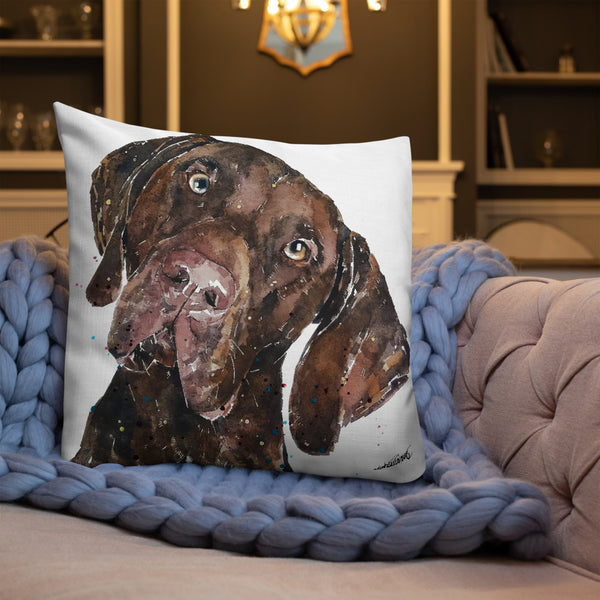 "German Shorthaired Pointer (Version 2)" - Premium Pillow/Cushion