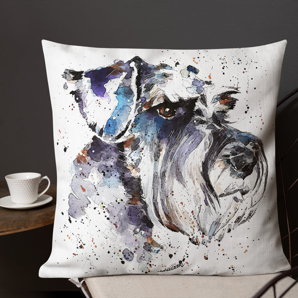 "Schnauzer: The Thinker" - Premium Pillow/Cushion