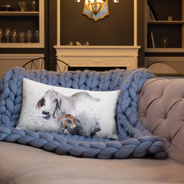 "Grey Brahman Cattle (Version 1)" - Premium Pillow/Cushion
