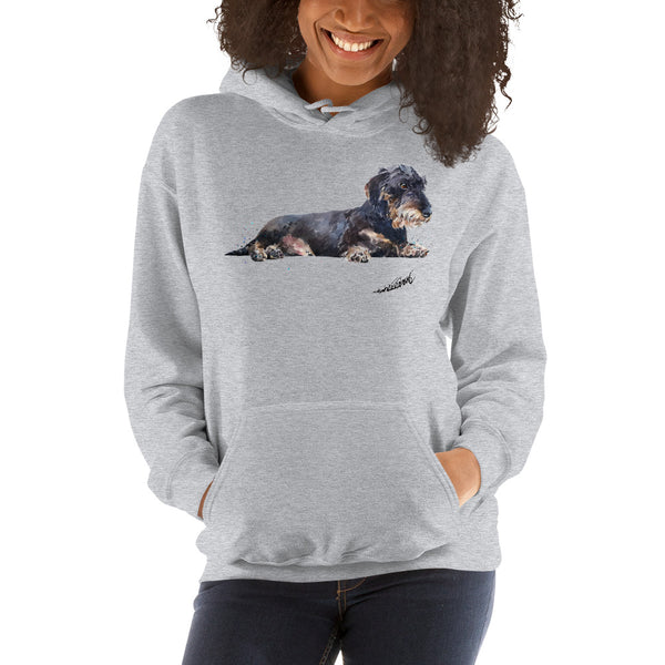 "Wire-Haired Dachshund (Version 1)" - Unisex Hoodie