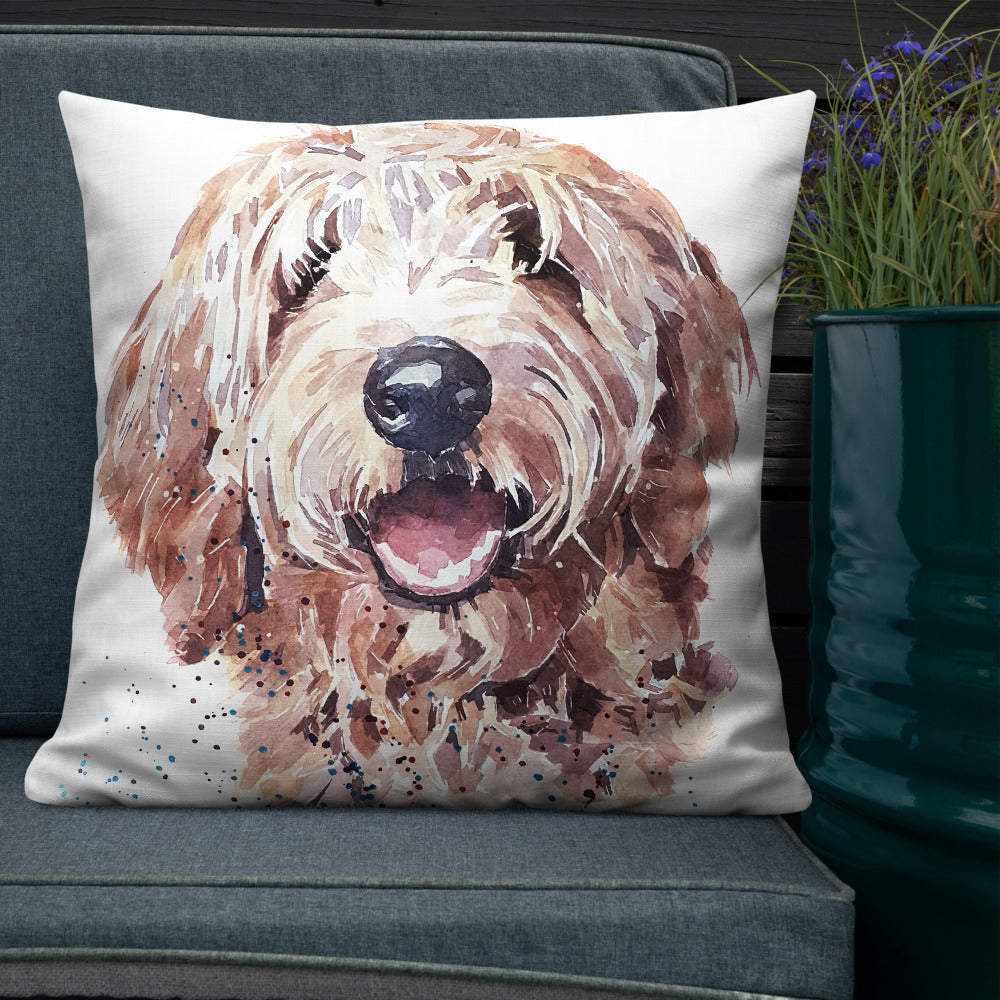 Goldendoodle (Version 2) | Premium Pillow/Cushion | Edswatercolours