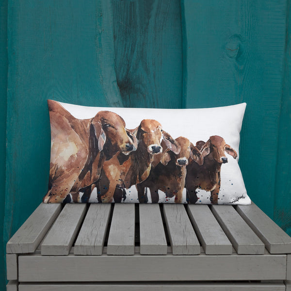 "Brahman Cattle (Version 1)" - Premium Pillow/Cushion