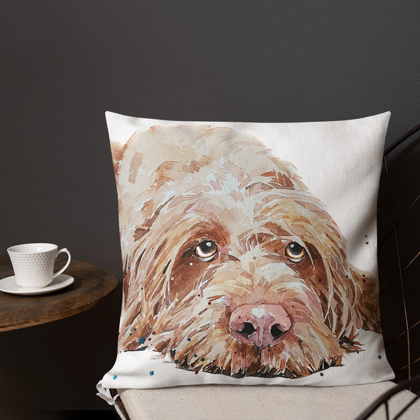 Wirehaired Vizsla reclined Premium Pillow/Cushion