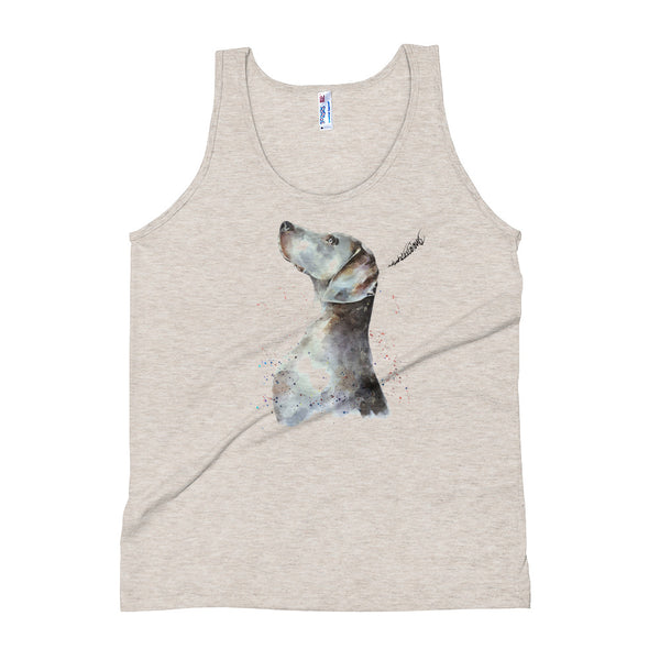"Weimaraner: Regal" - Unisex Jersey Tank Top