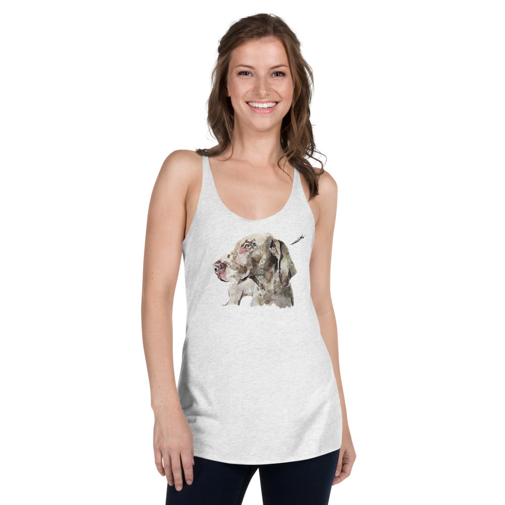 "Weimaraner: Strike A Pose" - Women's Racerback Tank Top