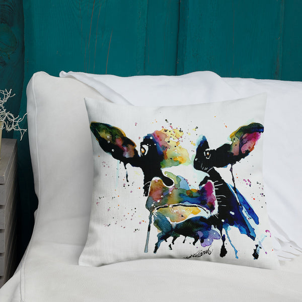 Rainbow Cow Premium Pillow