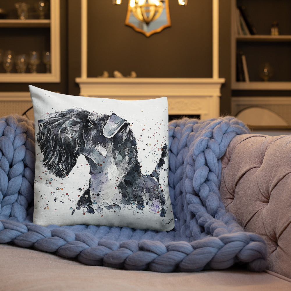Kerry Blue Terrier (Version 2) | Premium Pillow/Cushion | Edswatercolours