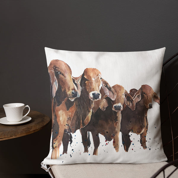 "Brahman Cattle (Version 1)" - Premium Pillow/Cushion