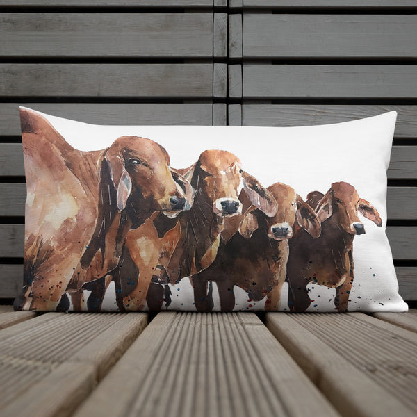 "Brahman Cattle (Version 1)" - Premium Pillow/Cushion