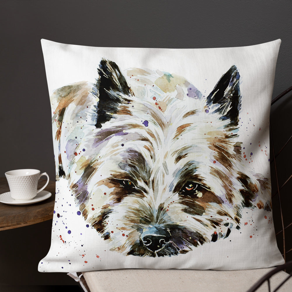 Cairn Terrier (Version 3) | Premium Pillow/Cushion | Edswatercolours