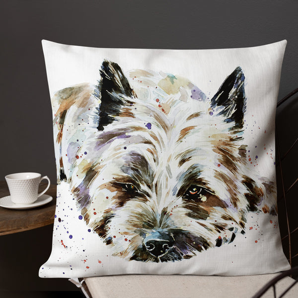 "Cairn Terrier (Version 3)" - Deluxe Premium Pillow/Cushion