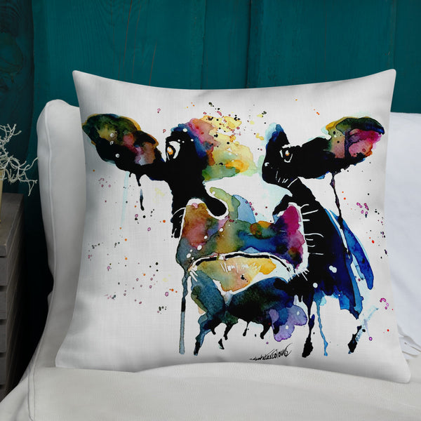 Rainbow Cow Premium Pillow