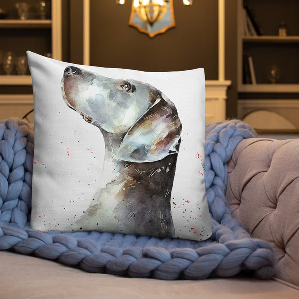 "Weimaraner: Regal" - Premium Pillow/Cushion