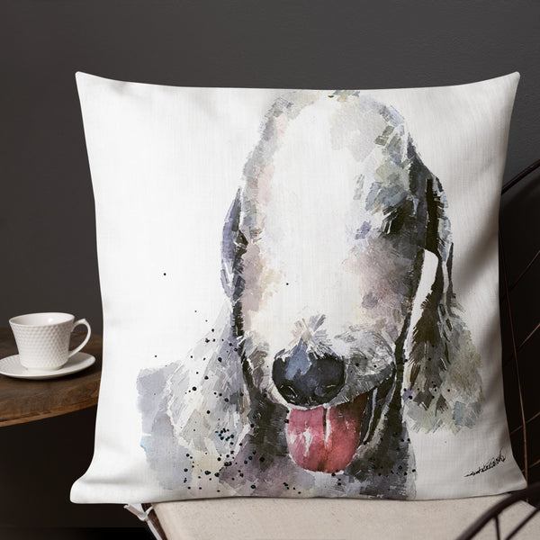 Bedlington Terrier IV Premium Throw Pillow/Cushion
