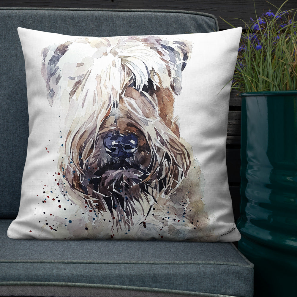 Wheaten Terrier (Version 1) | Premium Pillow/Cushion | Edswatercolours