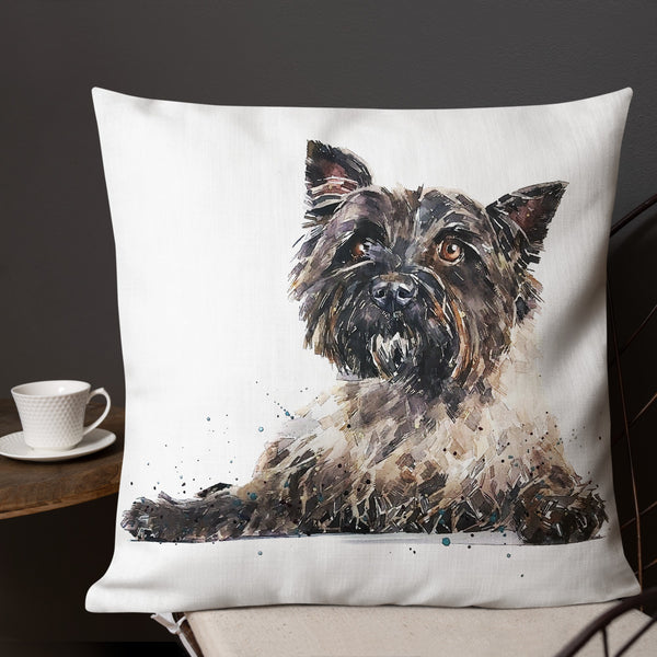 "Cairn Terrier (Version 2)" - Deluxe Premium Pillow/Cushion