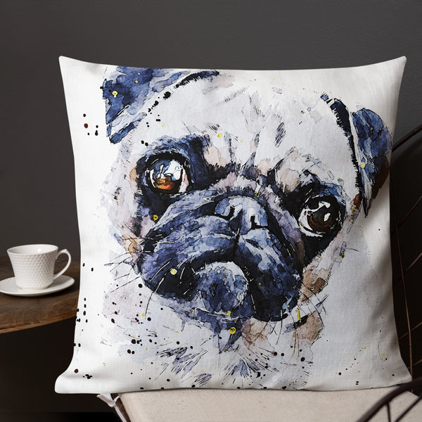 "Pug (Version 3)" - Deluxe Premium Pillow/Cushion