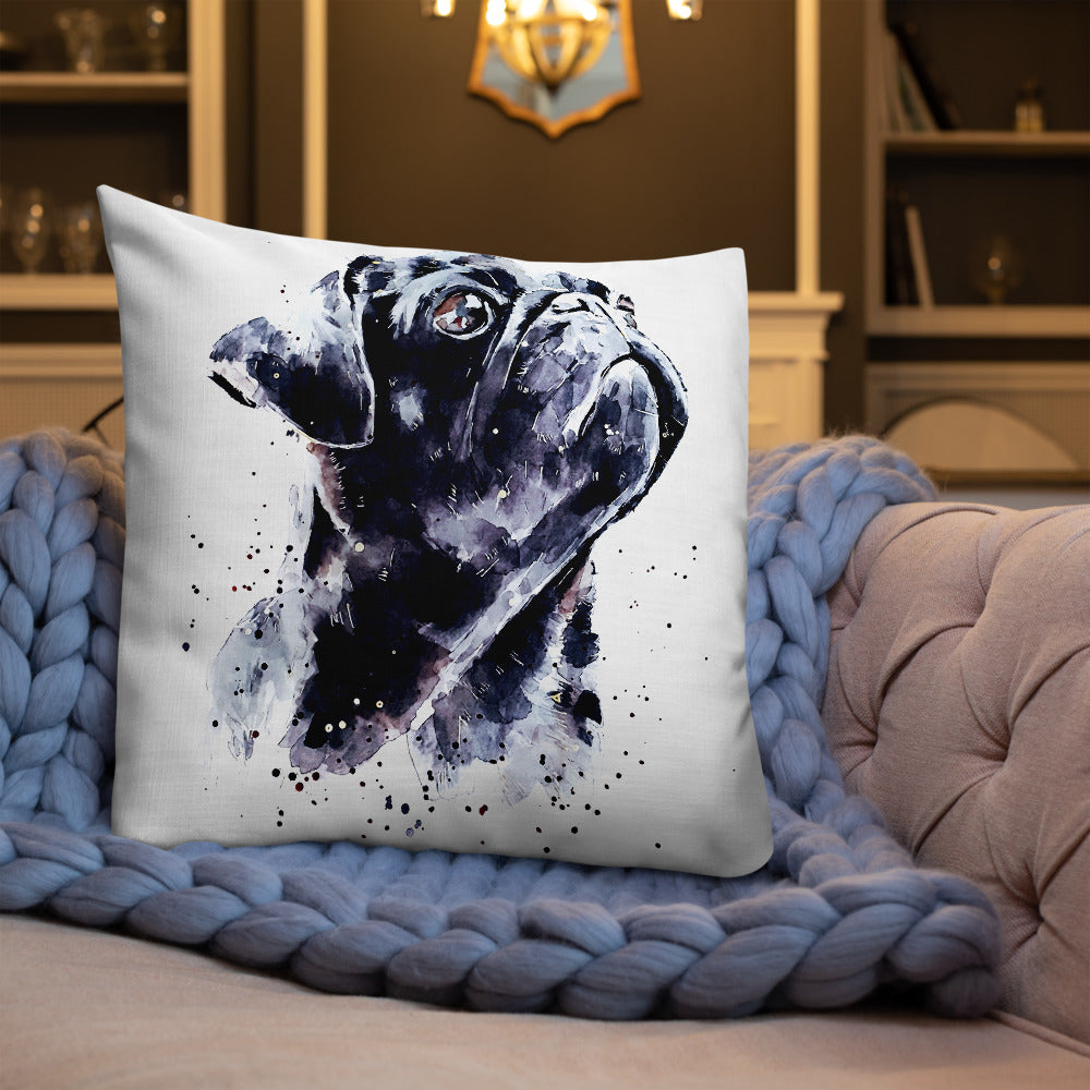 Pug (Version 2) | Premium Pillow/Cushion | Edswatercolours