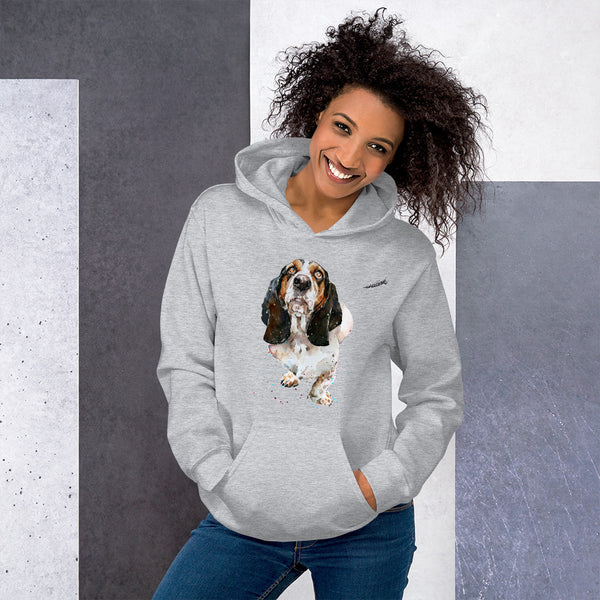 "Basset Hound (Version 3)" - Unisex Heavy Blend Gildan Hoodie